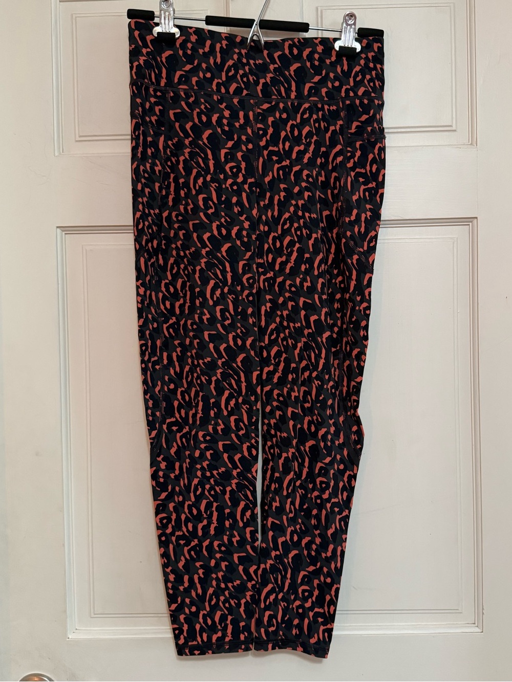 Sweaty Betty Zero Gravity Black and Coral Animal Patterned Active Leggings